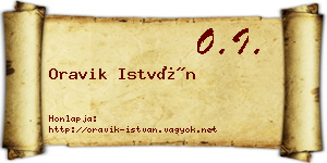 Oravik István névjegykártya